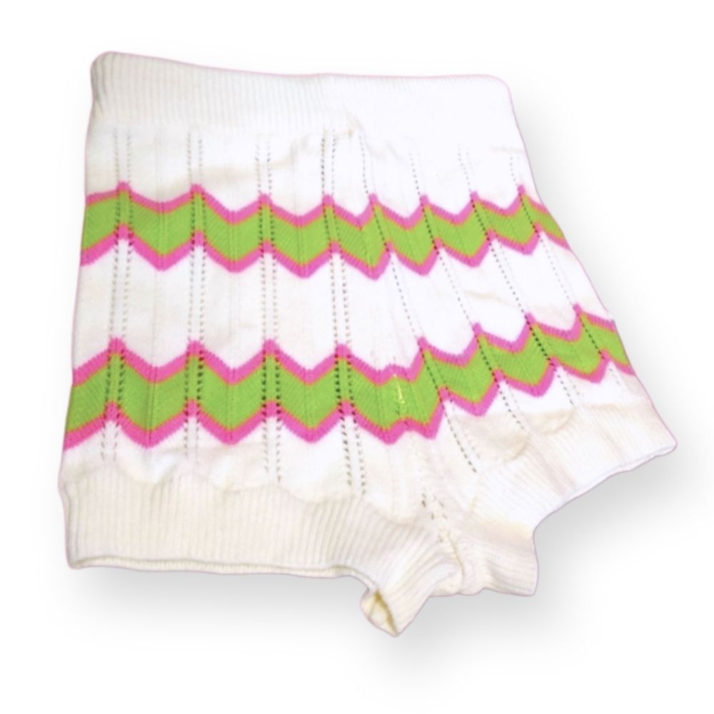 Dolls Kill Ivory Swirl Kiss Crochet Sweater Shorts High Waist Green Pink… - Picture 5 of 6